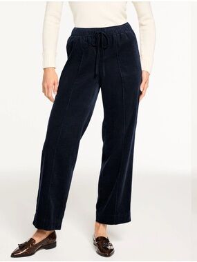 TALBOTS Corduroy Straight Leg Pull-On Pants in Navy